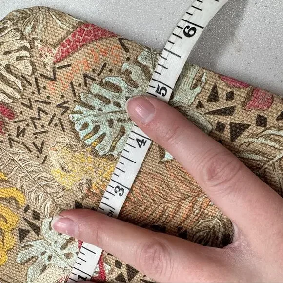 Sakroots Brown Yellow Leaf Print Wristlet Bag Wallet Womens - Picture 5 of 9